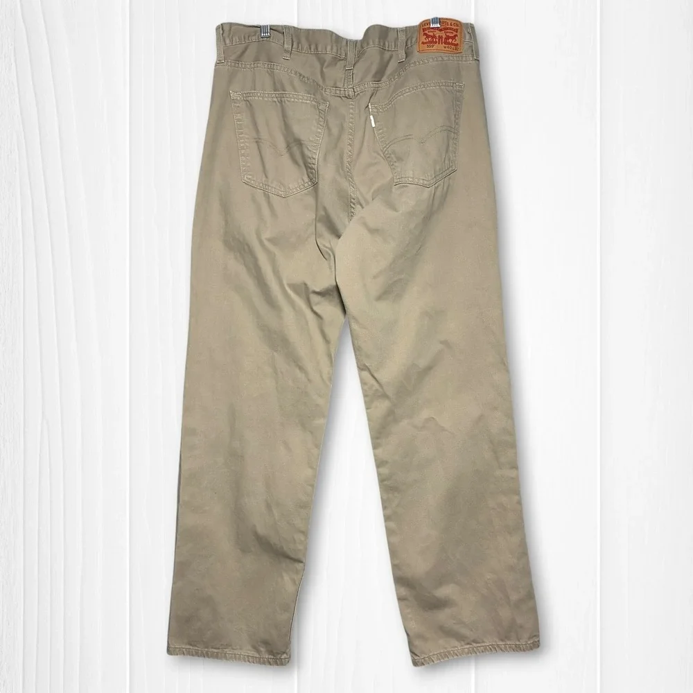 Levi's 559 Relaxed Straight Denim Jeans Mens 40x32 Tan Khaki